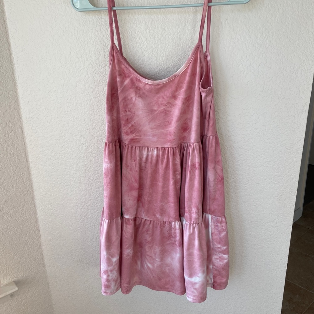 Pink tie dye dress. Worn once. Perfect for a cover up. - Picture 1 of 1